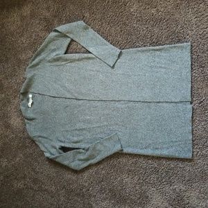Ann Taylor Loft Gray Ribbed Long Cardigan M